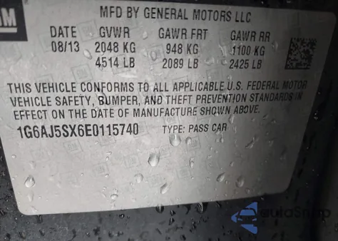 2014 Cadillac Ats Performance from USA, damaged, VIN 1G6AJ5SX6E0115740